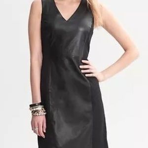 Banana Republic Leather Panel Sheath Dress size 0